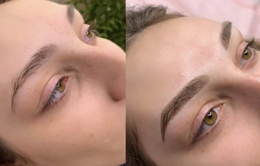 microblading eyebrows before and after